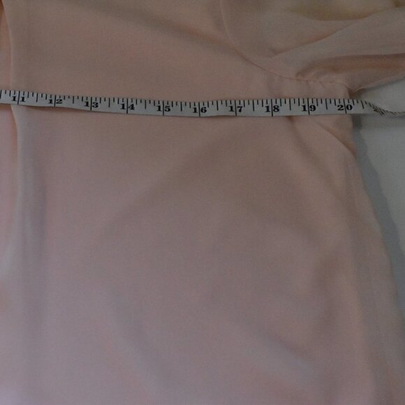 AB Studio Boho Sheer Angel Sleeve Pullover Pink Blouse Top Size M - Picture 4 of 10